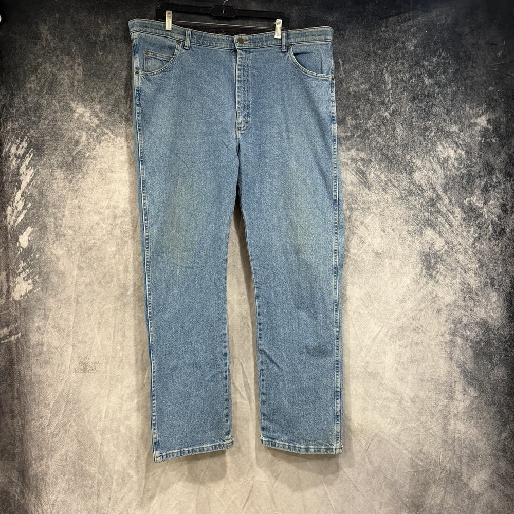 Wrangler Mens Blue Light Wash Straight Regular Fit Jeans 40x32 31MWZPW Cowboy
